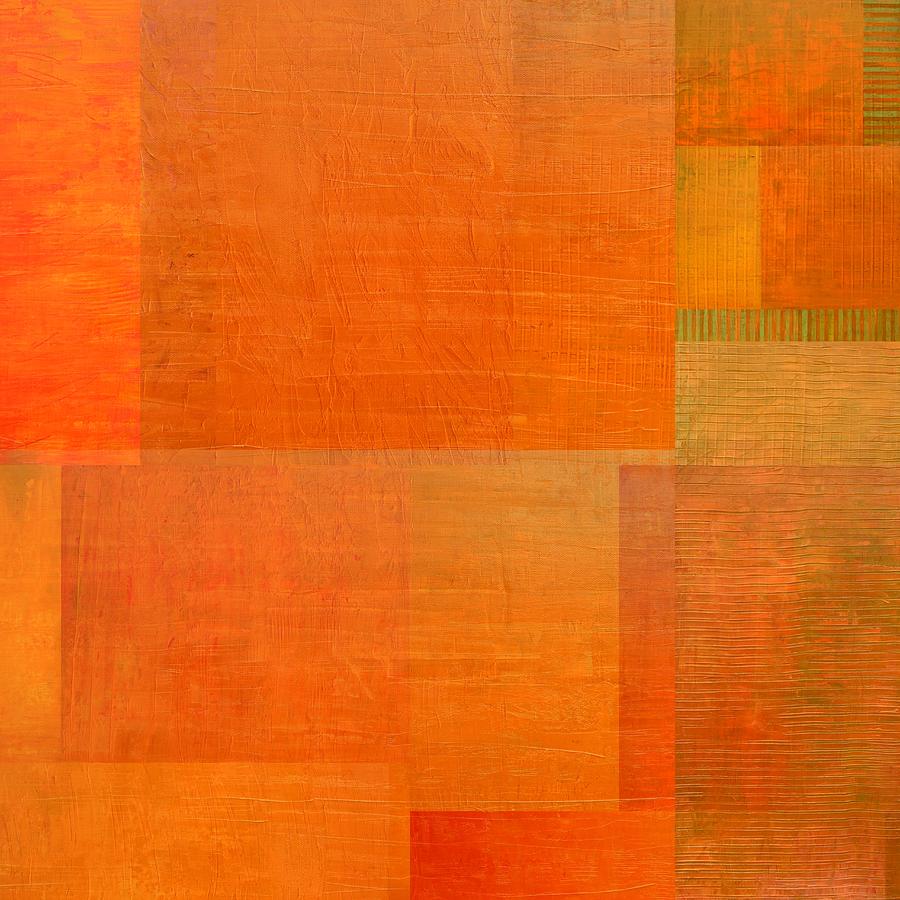 Layer Study - Orange Painting by Michelle Calkins