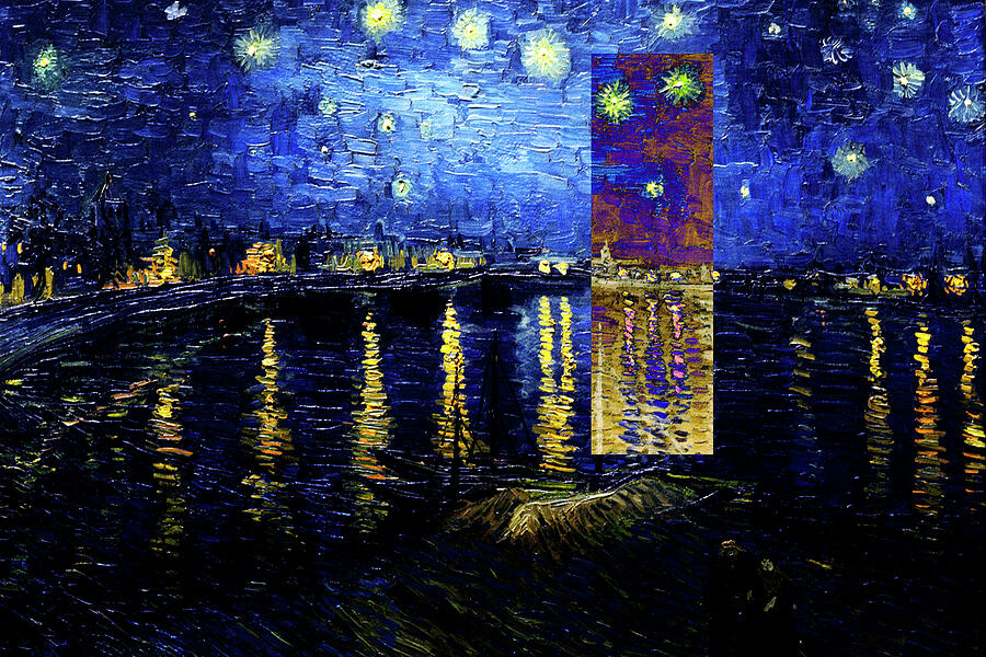 Layered 15 van Gogh Digital Art by David Bridburg