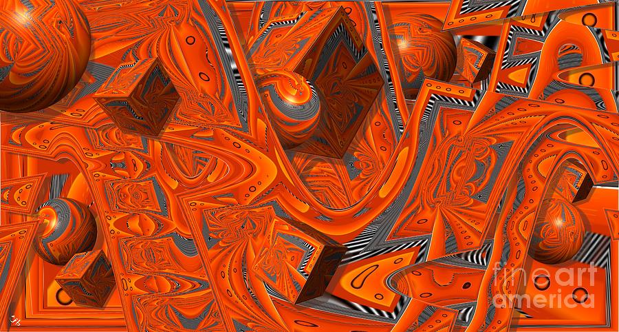 Layered Orange Digital Art by Ronald Bissett