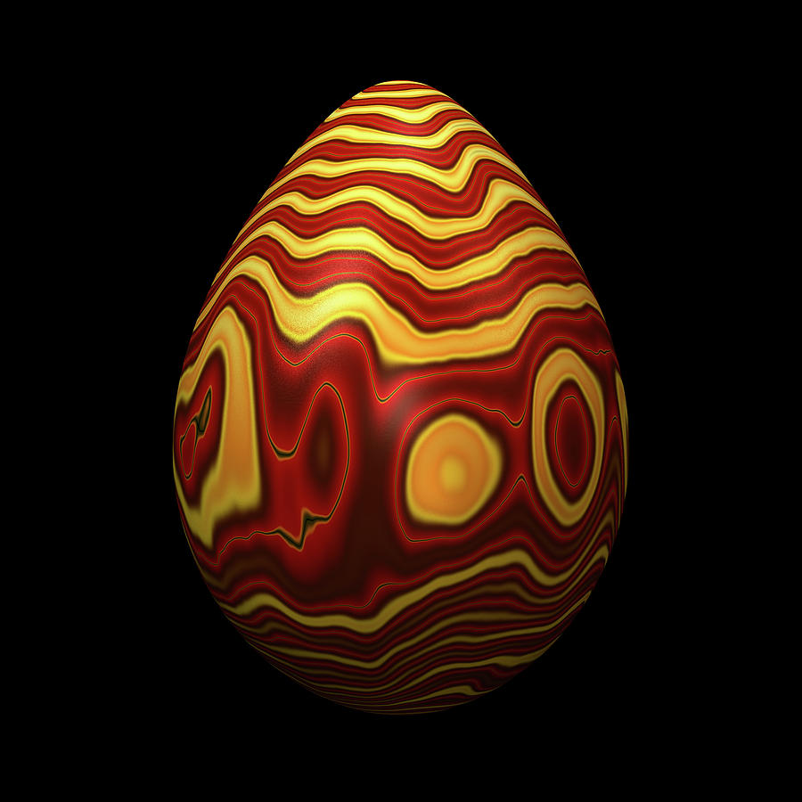 Egg Digital Art - Layered Red and Yellow Egg by Hakon Soreide