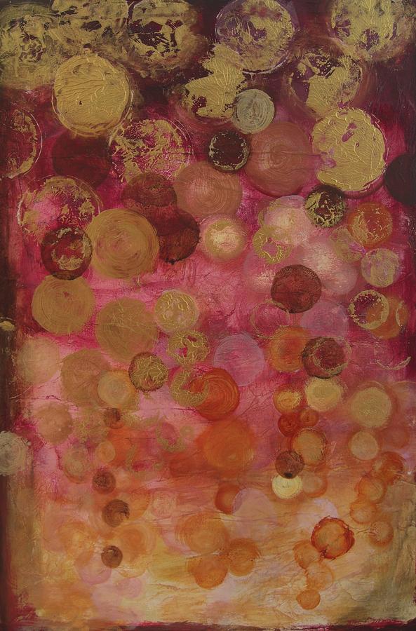 Layers of Circles on Red Painting by Kristen Abrahamson