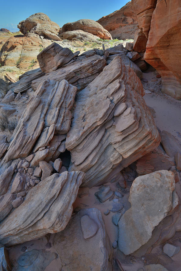 Layers of Sandstone in Valley of Fire Photograph by Ray Mathis