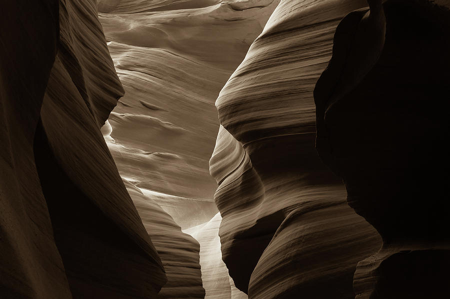 Layers Of Simplicity - Antelope Canyon - Sepia - Arizona Photograph
