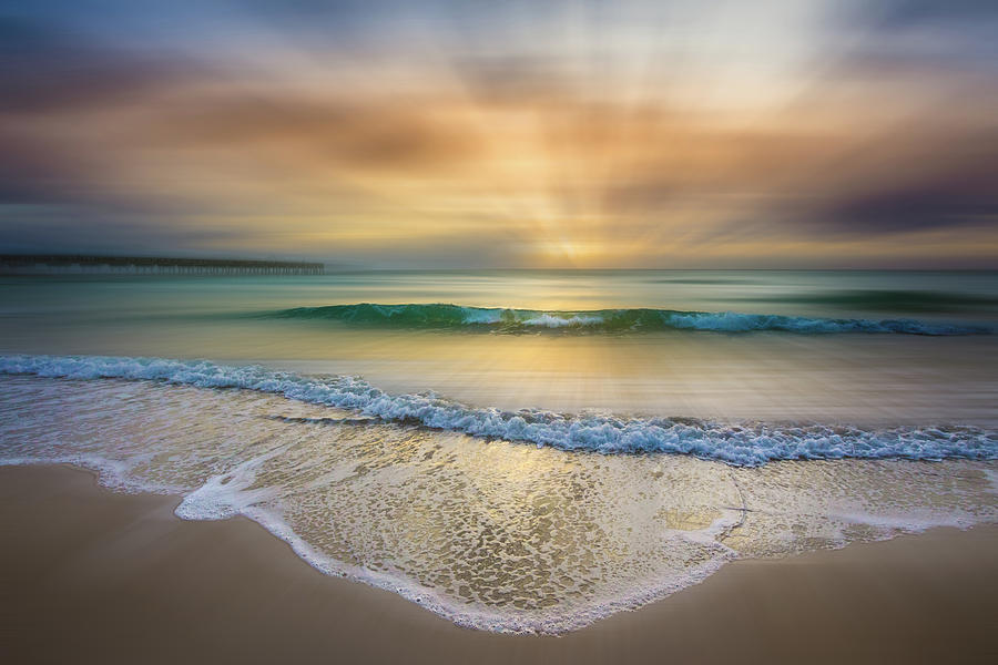 Layers of Waves at Sunrise Dreamscape Photograph by Debra and Dave Vanderlaan