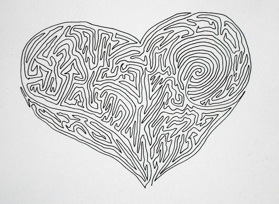 Black And White Painting - Laying Your Heart On A Line  by Vicki  Housel