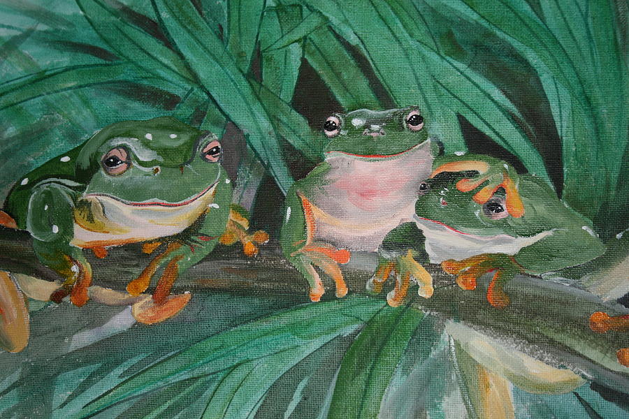 Frog Painting - Lazy Afternoon by Almeta Lennon