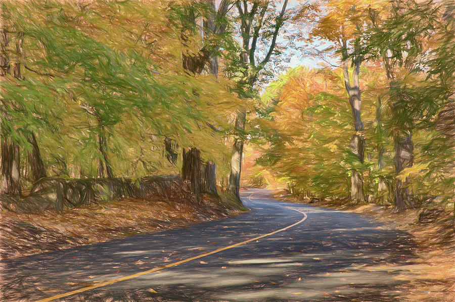 Fall Photograph - Lazy Autumn Walk along the Lane by Jeff Folger