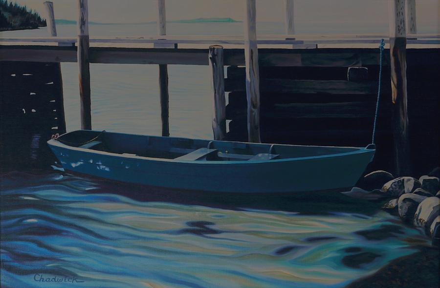 Lazy Summer Rowboat Painting by Phil Chadwick