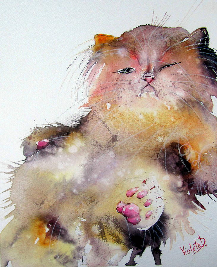 Lazy Sunday Painting - Lazy Sunday Meow by Violeta Damjanovic-Behrendt Lazy Sunday Painting - Lazy Sunday Meow by Violeta Damjanovic-Behrendt