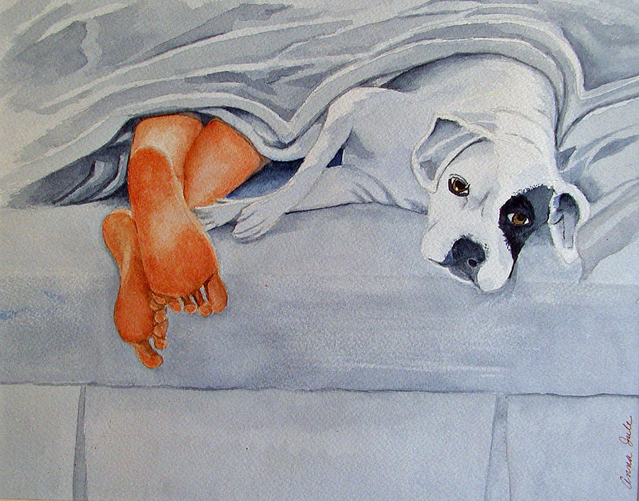 Dog Painting - Lazy Sunday Morning by Anna Lohse