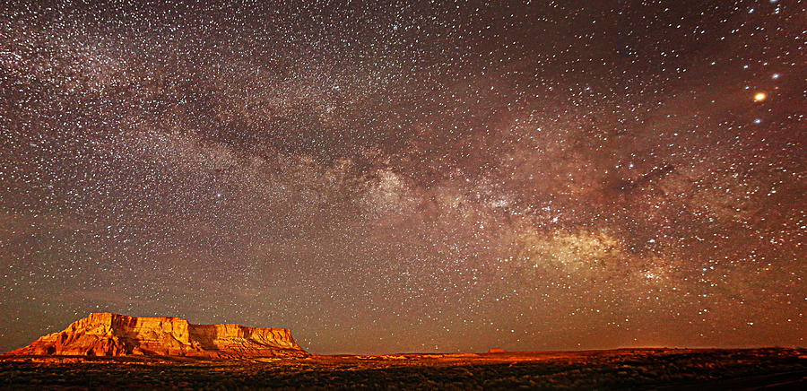 LChee Rock Milky Way Panorama Photograph by Jean Clark