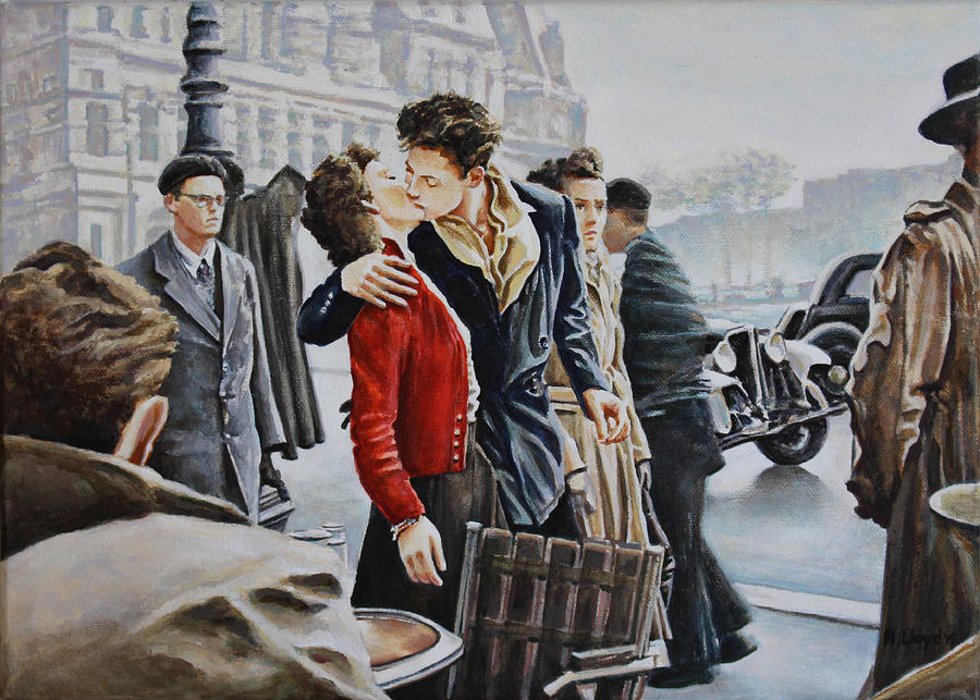 Le Baiser de lHotel de Ville, 2015 Painting by Andy Lloyd