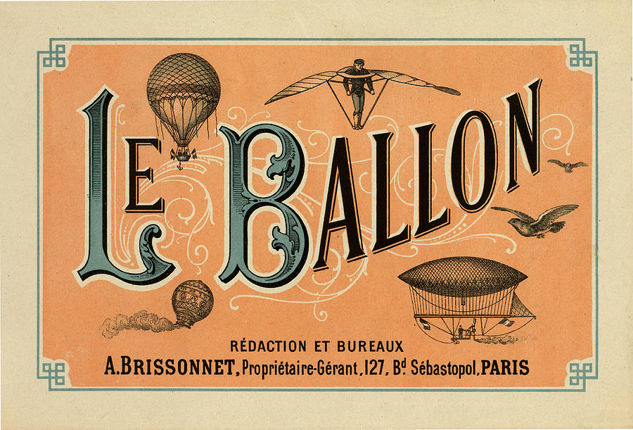 Le Balloon Drawing by Vintage Pix
