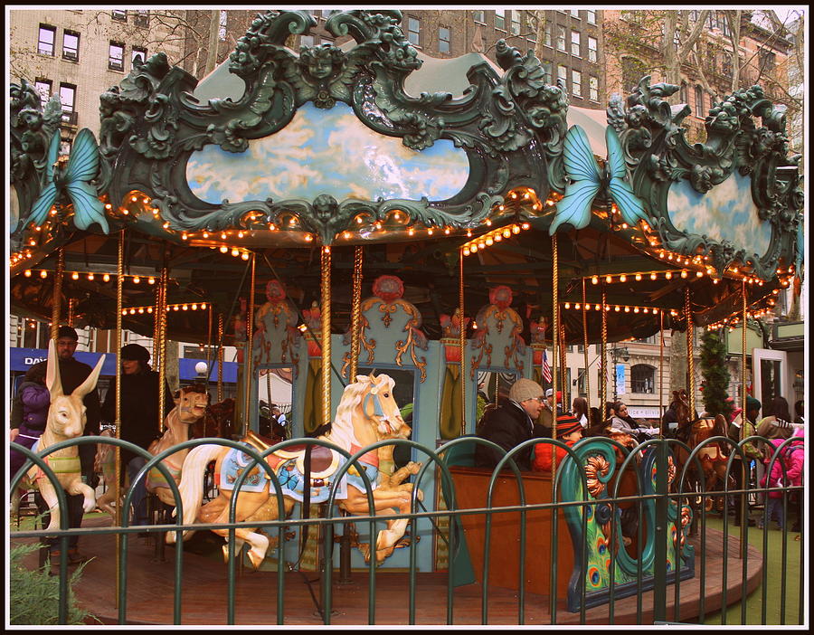 Paris Photograph - Le Carrousel in Bryant Park, New York City by Dora Sofia Caputo