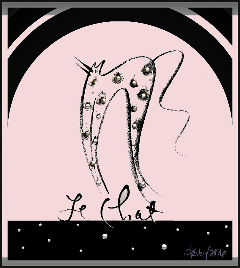 Le Chat - Pink and Silver by Larry Talley Le Chat - Pink and Silver by Larry Talley