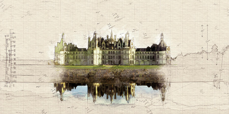 Le chateau de Chambord Digital Art by Ronald Bolokofsky