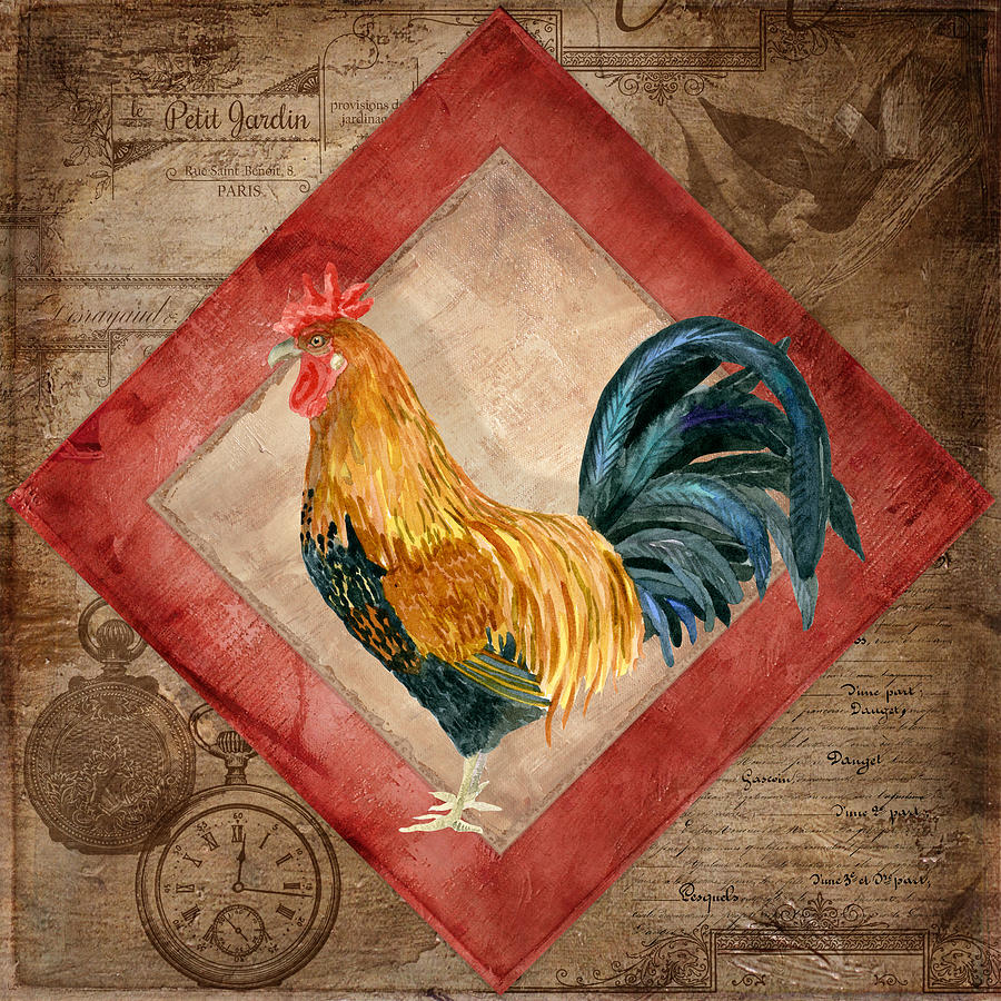 Le Coq - At the Rising Sun Painting by Audrey Jeanne Roberts