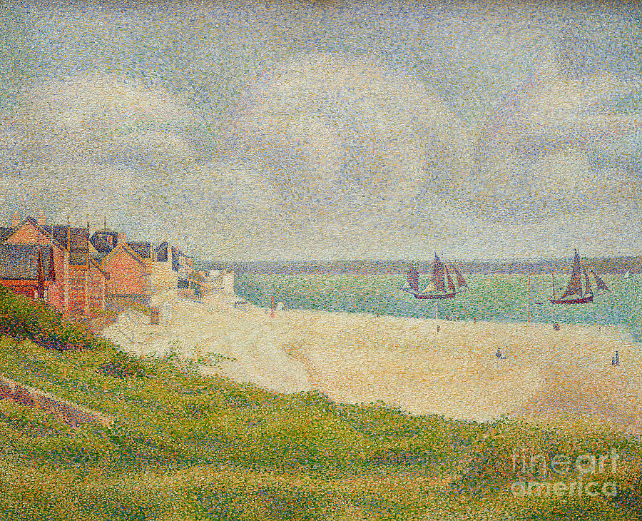 Le Crotoy looking Upstream Painting by Georges Pierre Seurat - Fine Art ...