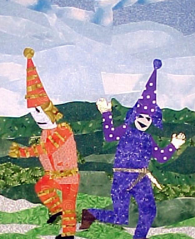 Fabric Tapestry - Textile - Le Danse de Mardi Gras by Charlene White