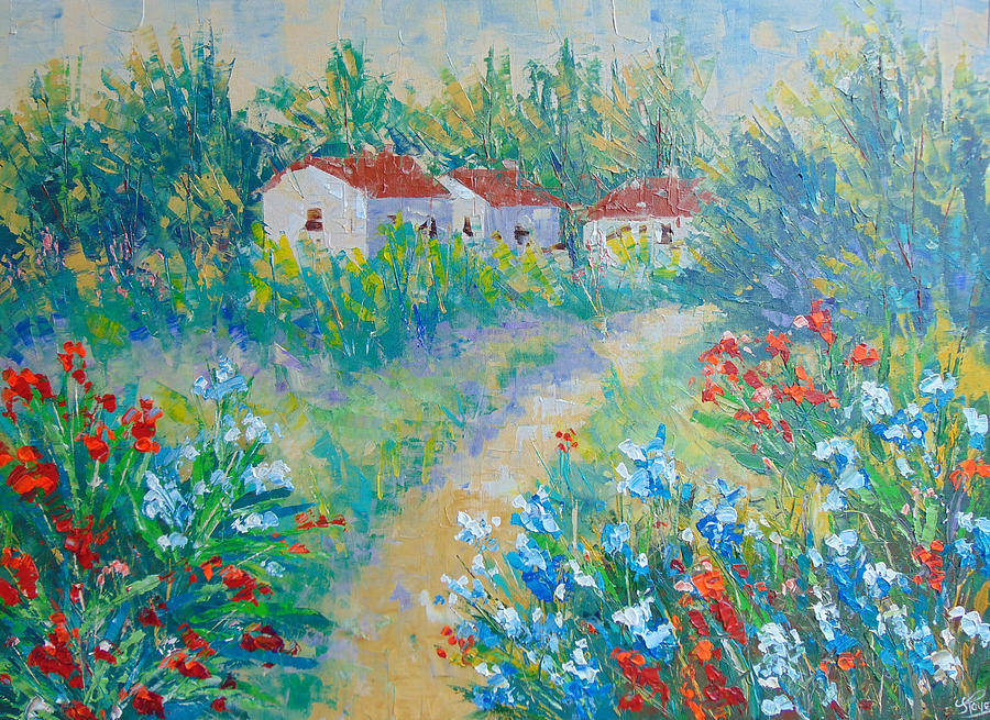 Le jardin de Giverny Painting by Frederic Payet