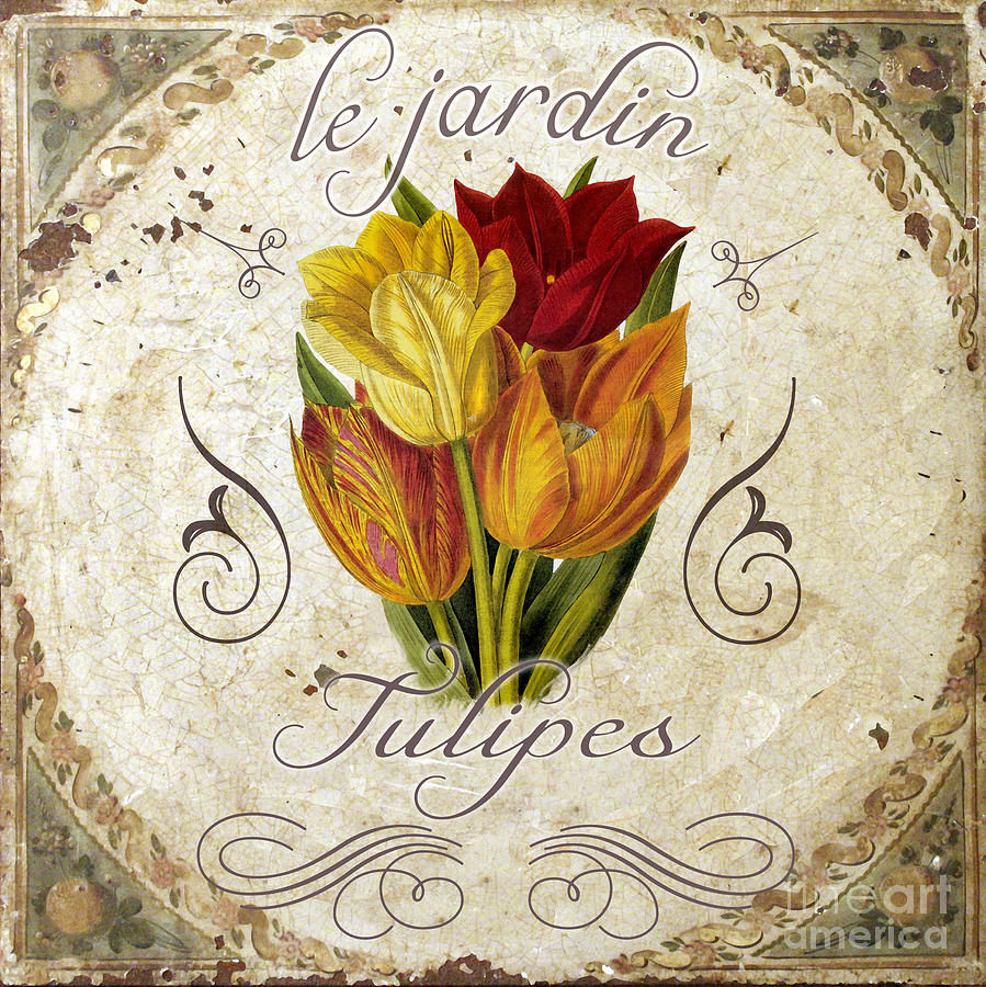 Tulip Painting - Le Jardin Tulipes by Mindy Sommers