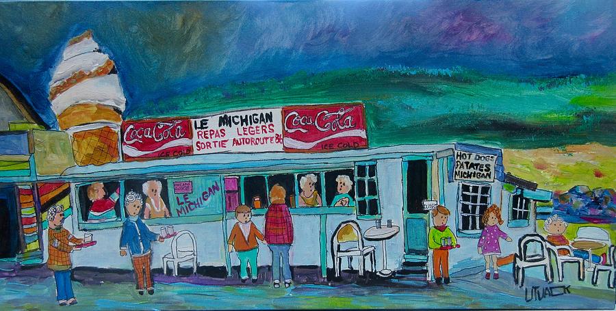 Le Michigan Route 11 St. Agathe. Painting by Michael Litvack