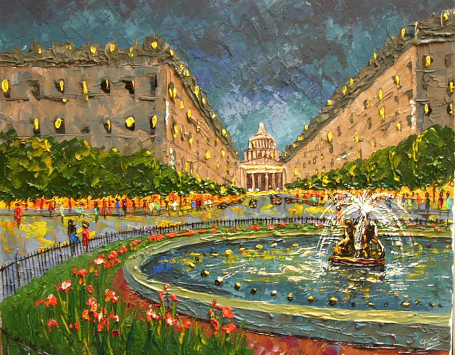 Le Pantheon Paris France Painting by Frederic Payet