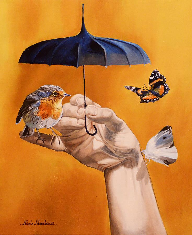 Le Parapluie Painting by Nicole MARBAISE