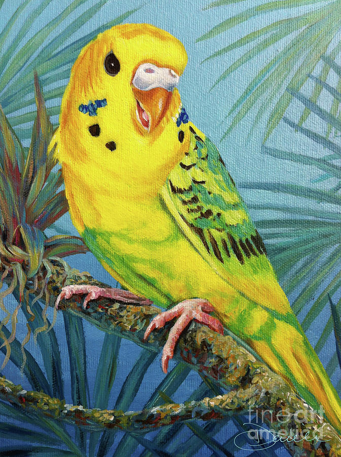 Parakeet Painting - Le Peroquet by Danielle Perry
