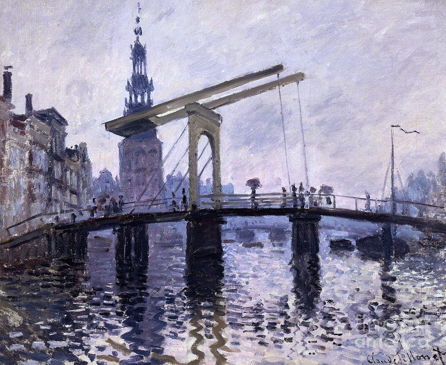 Claude Monet Painting - Le Pont, Amsterdam by Claude Monet