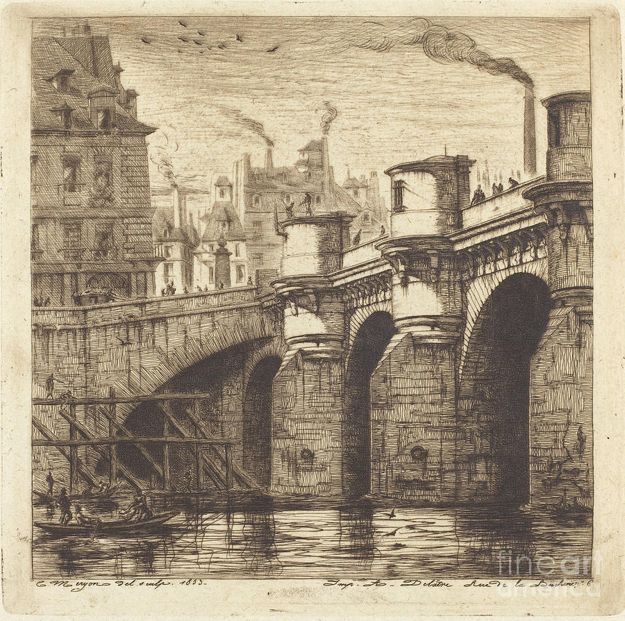 Le Pont Neuf, Paris Drawing By Charles Meryon - Fine Art America