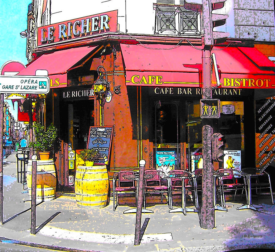 Le Richer cafe bar in Paris Photograph by Jan Matson