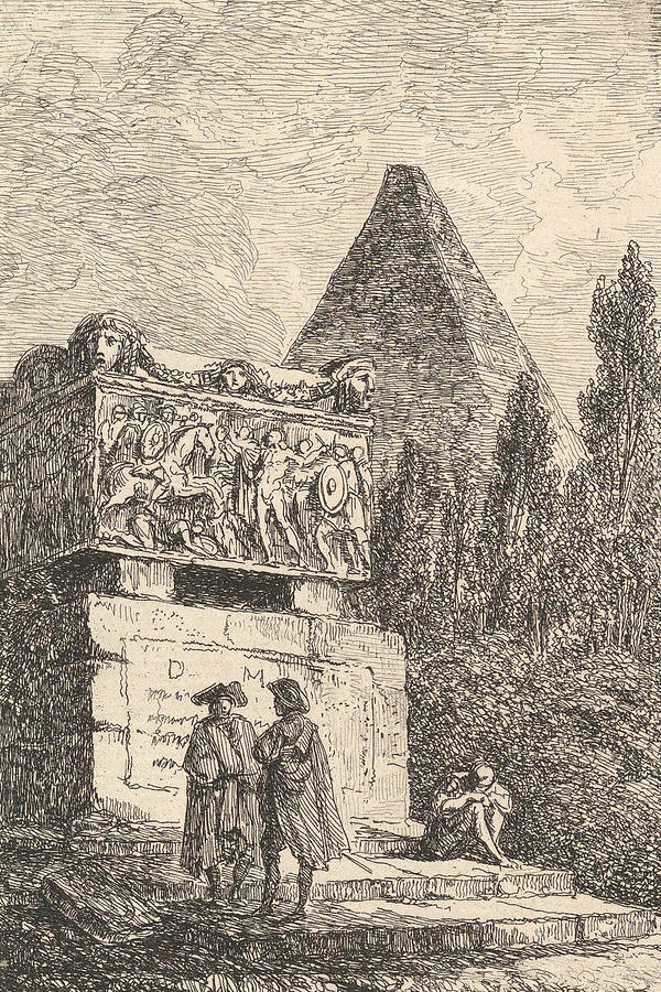Le Sarcophage Relief by Hubert Robert