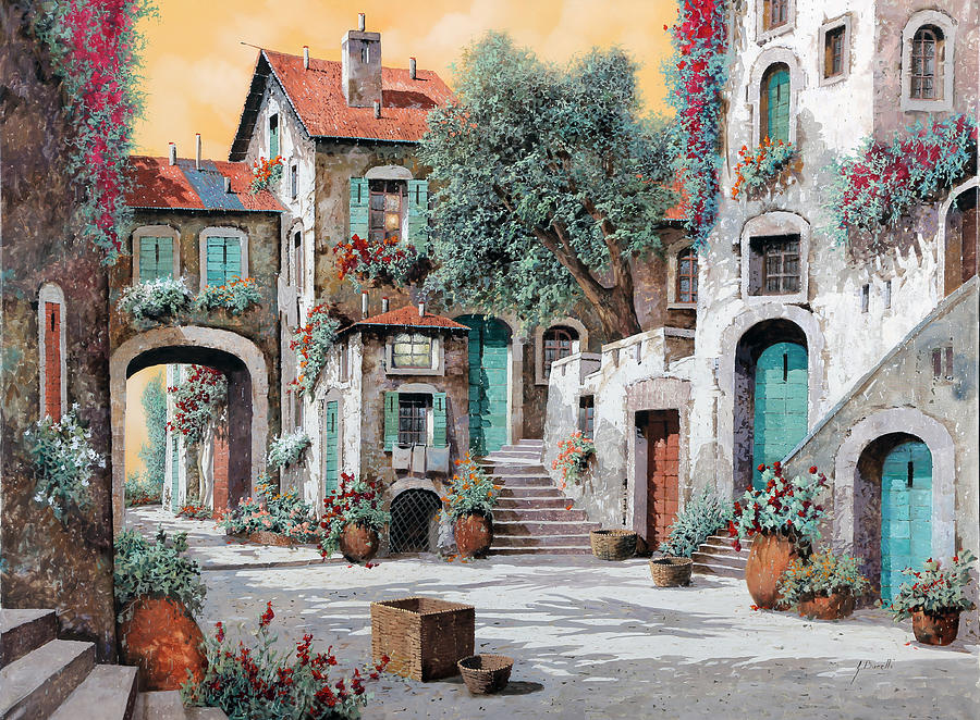 Summer Painting - Le Scale Tra Le Case by Guido Borelli