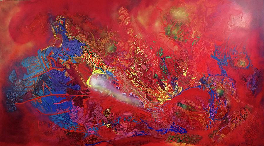 Rouge Painting - Le Souffle Du Dragon by Bielen Andre Rouge Painting - Le Souffle Du Dragon by Bielen Andre