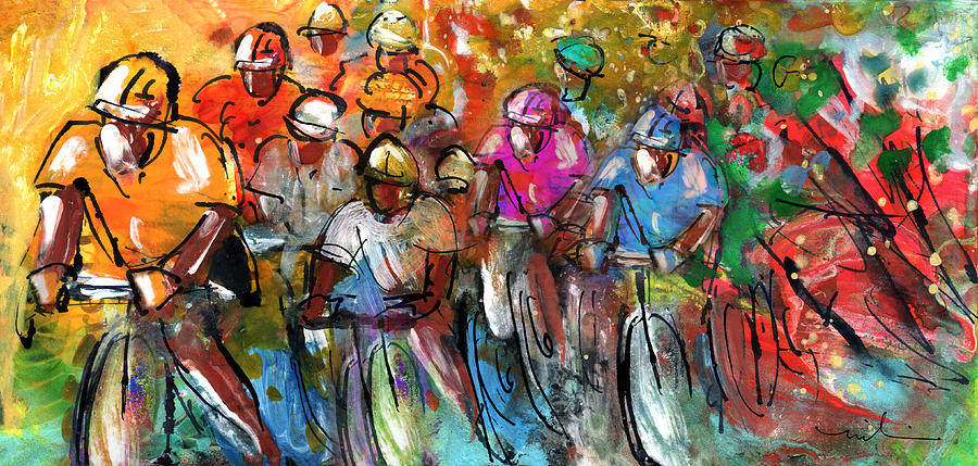 Le Tour De France Madness 03 Painting by Miki De Goodaboom