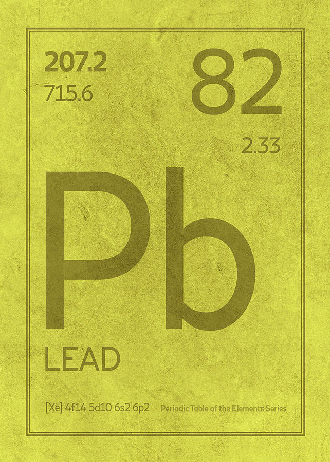 Lead Pb Element Symbol Periodic Table Series 082 Mixed Media By Design Turnpike Pixels 