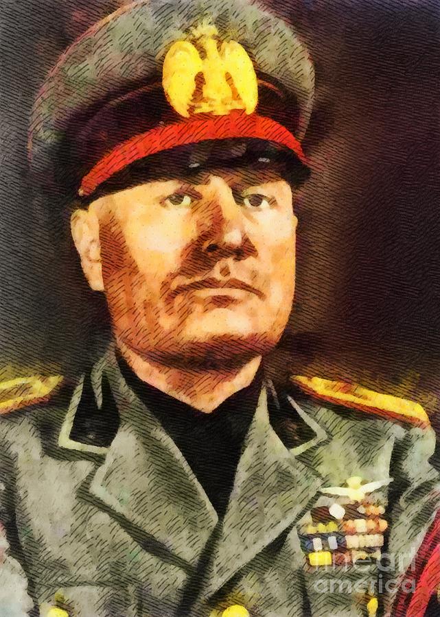 Leaders of WWII - Benito Mussolini Painting by Esoterica Art Agency