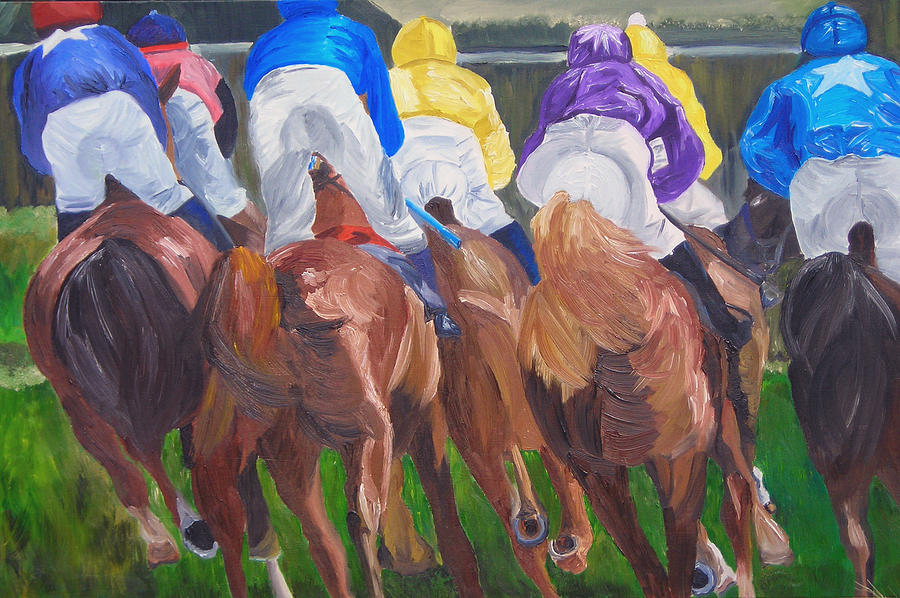 Horse Painting - Leading the pack by Michael Lee