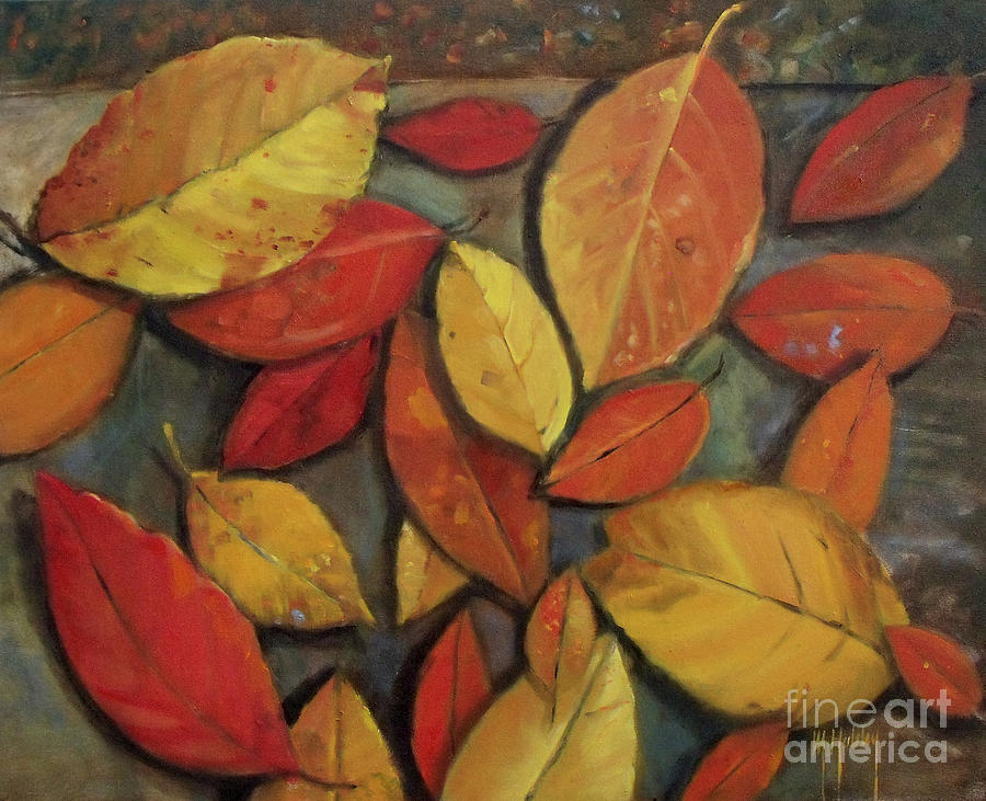 Leaf Collection Painting by Mary Hubley