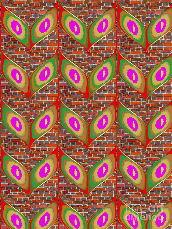 Brick Photograph - Leaf design pattern on brick wall abstract modern design gallery art NavinJoshi FineArtAmerica Pixel by Navin Joshi