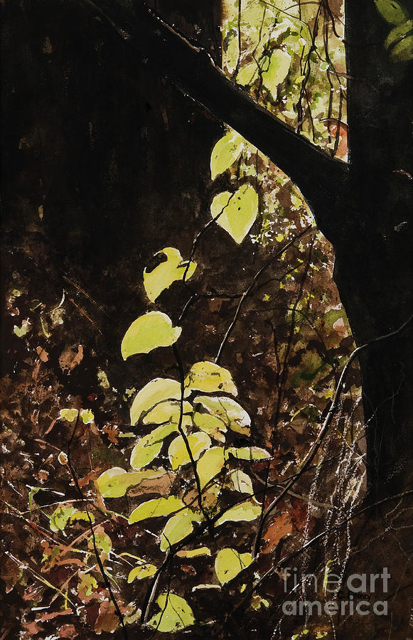 Leaf Painting - Leaf glow by Carla Dabney Leaf Painting - Leaf glow by Carla Dabney