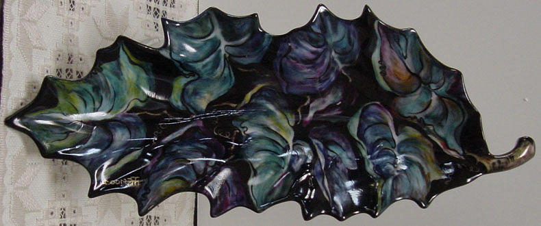 Leaf Plate Ceramic Art by Shirley Heyn