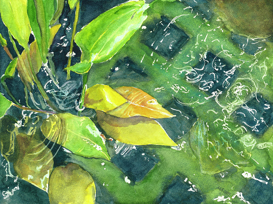 Leaf Pond Painting by Madeleine Arnett