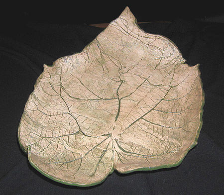 Organic Ceramic Art - Leaf tray by Janet Wyndham-Quin