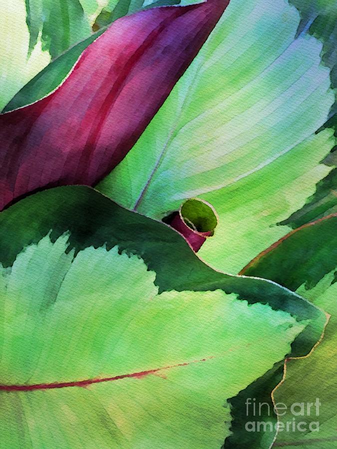 Leaf Unfurled Painting by Jacklyn Duryea Fraizer