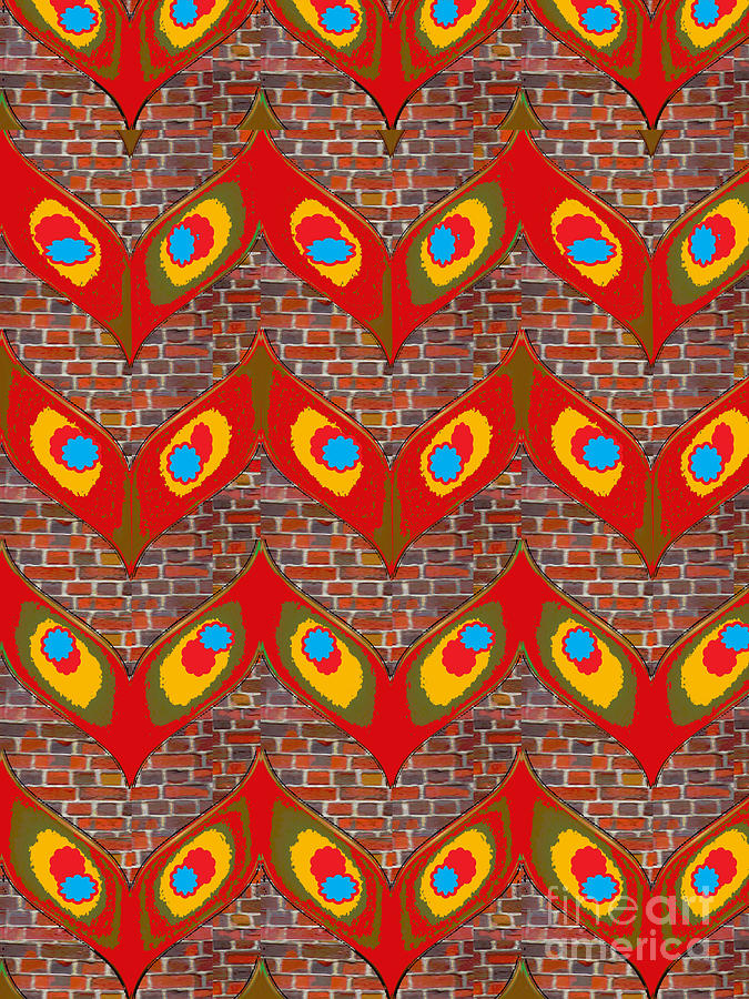 Brick Photograph - Leaf,leaves,modern Art,bricks,brick Wall,brickwall,colorful,abstract,design,graphic,pattern,shades,t by Navin Joshi