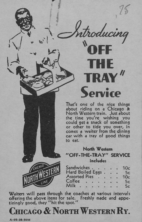 Leaflet Advertising Dining Service Photograph by Chicago and North Western Historical Society