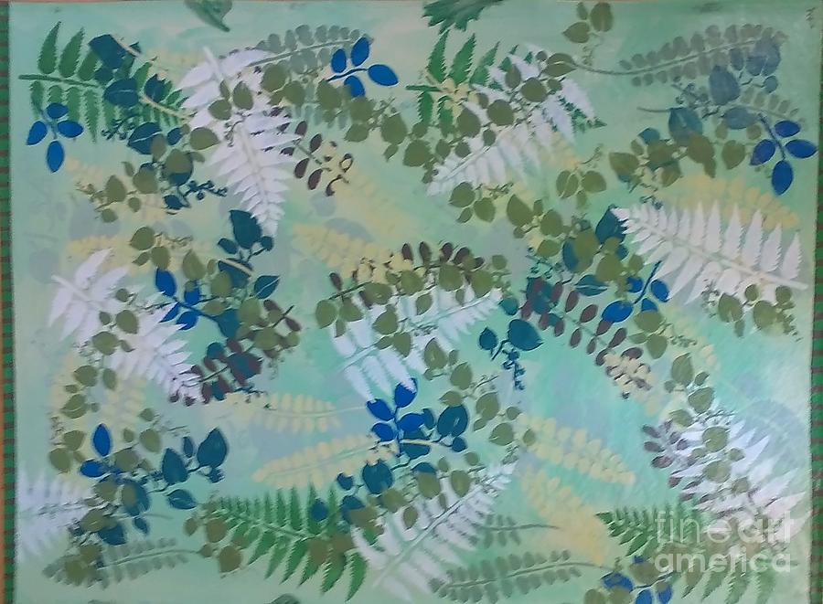 Leafy Floor Cloth - SOLD Painting by Judith Espinoza
