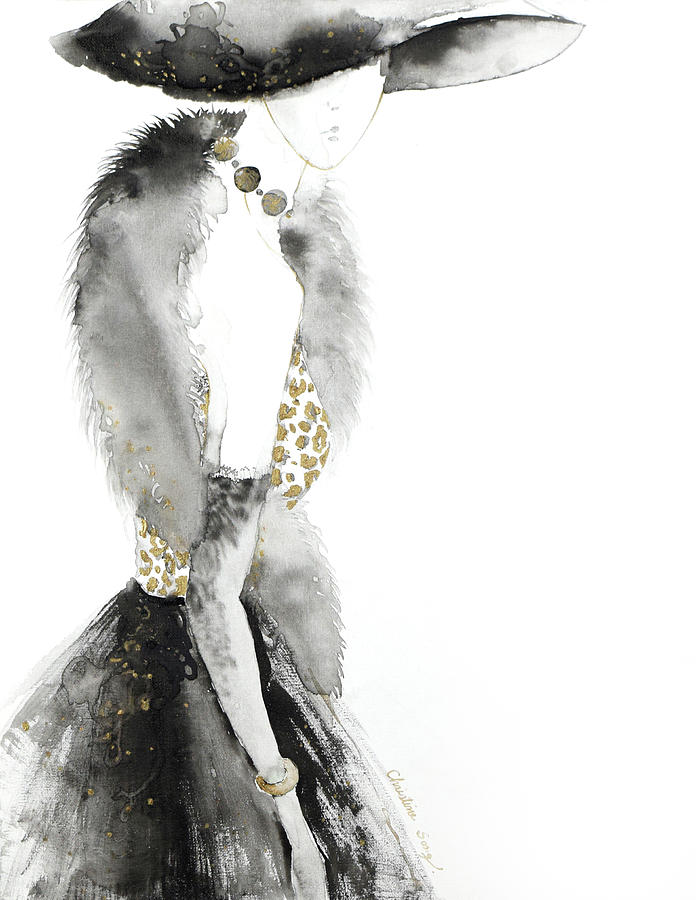 Fashion Illustration Painting - Leah No.2 by Christine Song Fashion Illustration Painting - Leah No.2 by Christine Song
